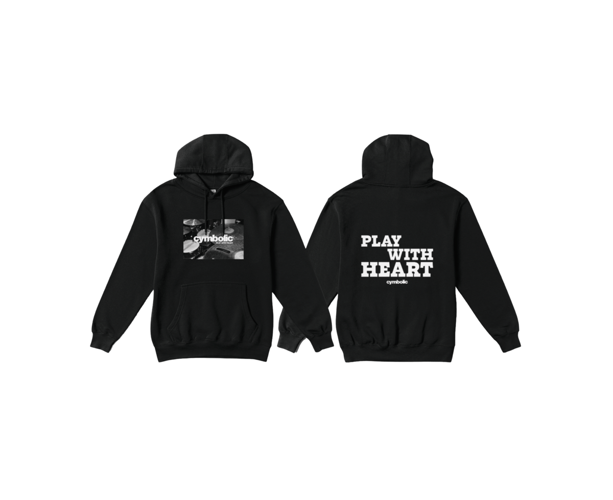 Red Cymbals Hoodie Cymbolic 'Play With Heart' Graphic Hoodie or Tshirt Cymbolic 'Play With Heart' Graphic Hoodie or Tshirt