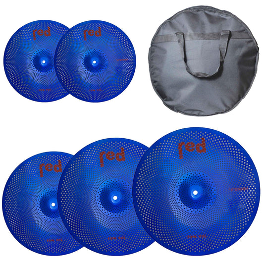 Blue Low Volume 5 piece Cymbal Set with free 20" Bag